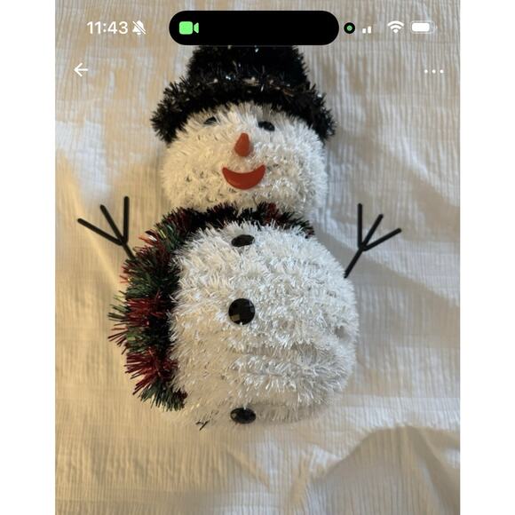 Unbranded Other - White Tinsel Snowman Home Decor Christmas Holiday Decoration